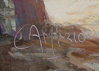 John Bevort Camprio Oil Painting Mediterranian Bay Village Dutch