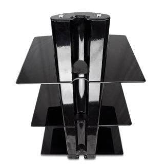 DVD Player Cable Box Wall Mount Shelf Stand Direct TV 3 Tier Glass