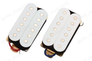 Pair White Humbucker Coil Electric Guitar Pickups 50 52mm