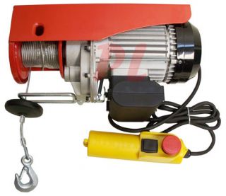 980W Electric Wire Rope Cable Hoist Lift Pulley 450 lb / 900lb