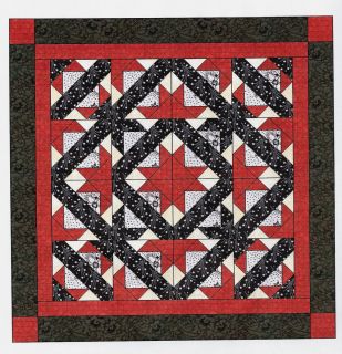 Easy Quilt Kit Path to the Stars Red black white Pre cut Fabrics Ready