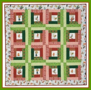 Easy Quilt Kit Christmas Fun Cabin Fever Red Green Quilt Fabric Argyle