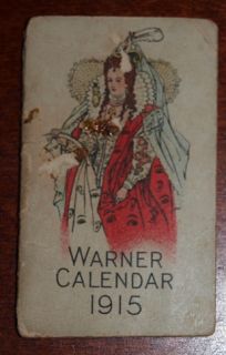 1915 Warner Calendar Rust Proof Corsets Illustrated