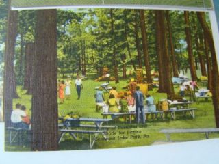 Vtg Antique Postcards ~ Conneaut Lake Park ~ 4 Postcards Blue Streak