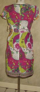 ECI Chiffon Bead Front Keyhole Tropical Dress Sz 8 $118