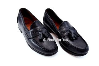 Allen Edmunds Maxfield Black Leather Tassle Loafers Size 11 Worn 2