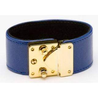 CC Skye Kenzie Lock Bracelet Cuff Blue Gold Jewelry