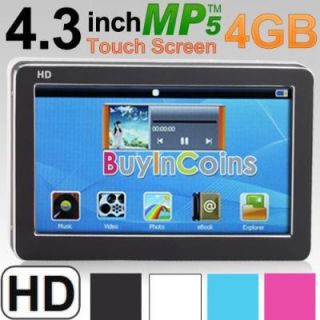 Touch Screen 4GB  MP4 MP5 Media Player RMVB Avi HD Player TV