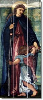 saint dorothy by edward burne jones 42x18 inch ceramic tile mural