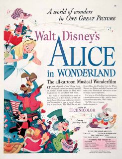  Wonderland Cartoon Musical Walt Disney Movie Ed Wynn RKO Radio
