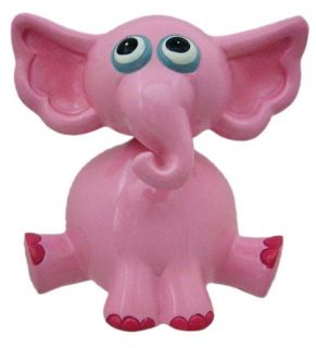 adorable bobble head pink elephant money bank piggy