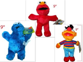 Set Elmo Ernie Cookie Monster Plush Dolls Sesame Street Muppets New w