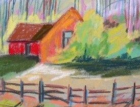 Original House Landscape Pastel Painting JMW Art John Williams