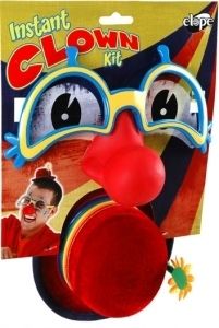 Elope Instant Clown Kit Nose Glasses Small Hat Halloween Costume