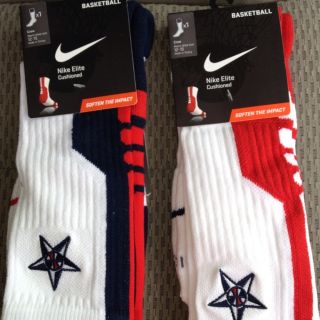 Authentic Nike Elite Team USA Basketball Socks 2 Pairs Red Blue