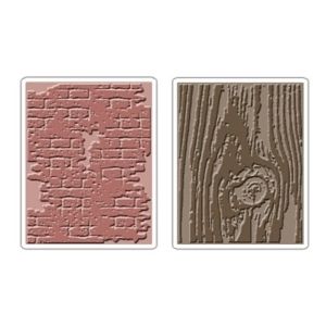  Texture Fades Bricked Woodgrain Set Sizzix Embossing Folders