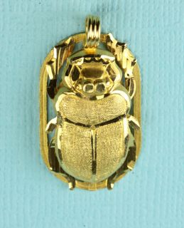 460 18 karat yellow gold lucky egyptian scarab charm or pendant