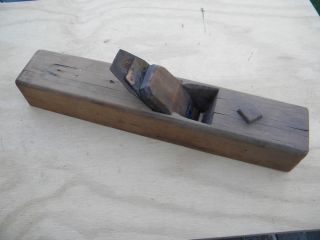 Early Wooden 17 1/2 Plane, Marked P. Terizzi No Tote Handle
