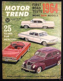  Motor Trend Magazine October 1963 New Car Issue