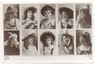 NPG Pub Multiview 10 Pretty Women C 1907 RP Postcard