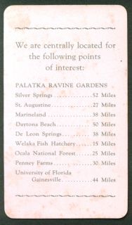 Hart Point Court Palatka FL Cottages Trailers card & mileage list ca