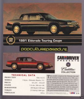 1991 Cadillac Eldorado Touring Coupe Car Driver Card