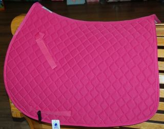  All Purpose Basic Square Cotton English Saddle Pad Hot Pink