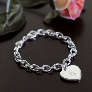 Personalized Heart Charm Bracelet with Initial