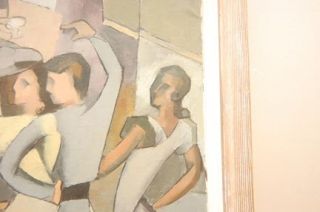 Einar Jolin Mid Century Swedish Abstract Cubist Painting 1959 Eames
