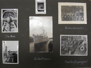  WW2 PHOTO ALBUM from 1936 GERMAN NAVY SHIP KREUZER EMDEN WORLD CRUISE
