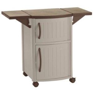  Station for Patio Barbeque Grilling Storage Cabinet on Wheels