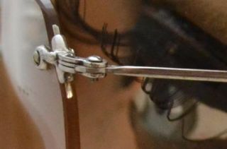 Antique Shuron Eyeglasses Silver Rimless Frames Hallmark on Bridge