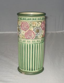Weller Pottery Cylinder Vase Zona Chelsea Eldora Pattern