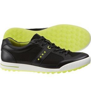 Ecco Mens Golf Street Textile Golf Shoes Black Black Select Size