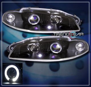 97 98 99 Mitsubishi Eclipse Halo Projector Headlights Lamps JDM Black