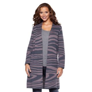 Cozy Chic by Jamie Gries Zebra Pattern Sweater Coat