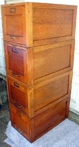 oak yawman erbe stacking 4 section file cabinet