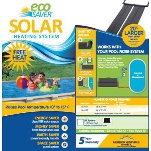 Eco Saver 20 Foot Solar Heating Panel System Above Ground Pool Warm
