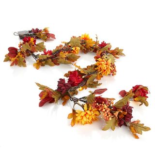 Fall Harvest Garland with Battery Operated LEDs and Timer