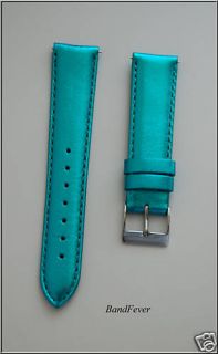 20mm Metallic Turquoise Watch Band Fits Michele ELINI