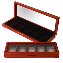 Oak Display Boxes for Slab Coin Collections   Set of 2
