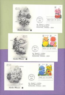 Flowers Bklt Stamps 2993 97 Sept 19 1995 Encinitas CA