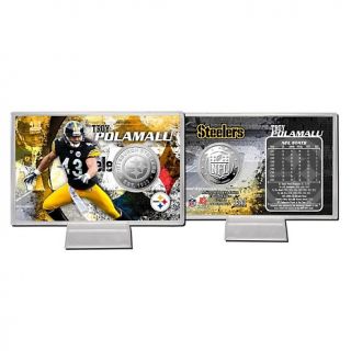 2012 NFL Silver Plated Coin Card by The Highland Mint   Troy Polamalu