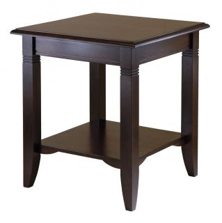 table as seen below. Cappuccino Finish. Stylish and elegant, this end