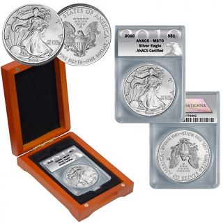 2010 MS70 ANACS Silver Eagle Dollar Coin