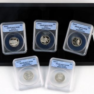 374 479 2008 pr70 dcam anacs state quarter 5 coin set rating be the