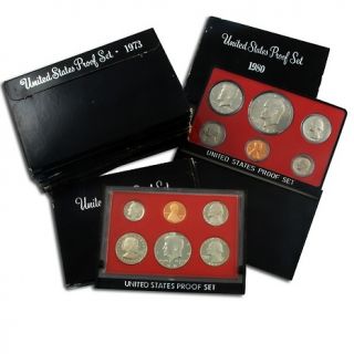 1973 1982 Black Box S Mint Proof Sets Coin Collection