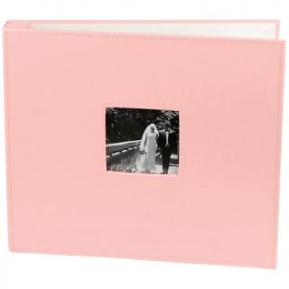 Postbound Leather Cover Album 12X12   Pink