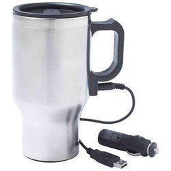 Heated Stainless Steel Travel Mug USB Car 16oz 12Volts, TRUCK,SUV, AS