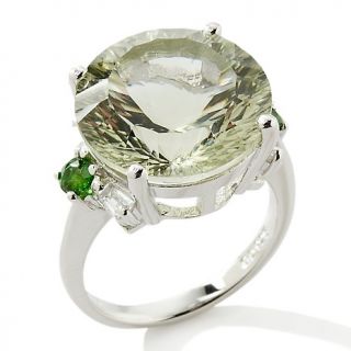  Diopside White Topaz Silver Ring   11.66ct